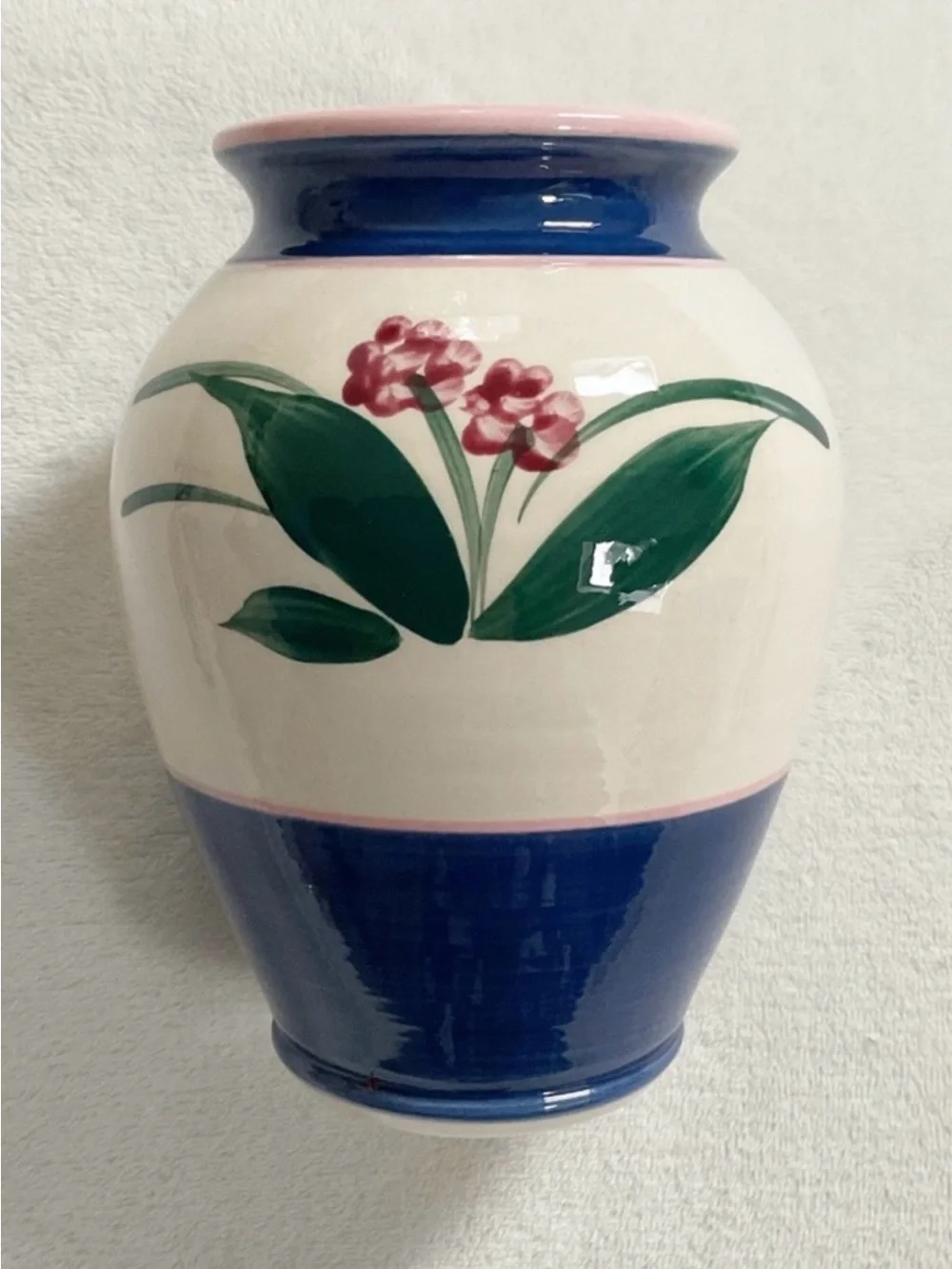 Vintage Toler Pottery Laguna Beach Floral Vase Signed California Studio Pottery